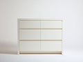 Cassettiera - legno - 120 x 40 x 90 cm - bianco - stile minimalista senza maniglie