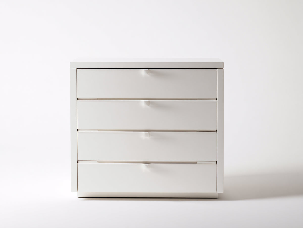 Cassettiera - pannello - 80 x 40 x 90 cm - bianco - stile minimalista compatto